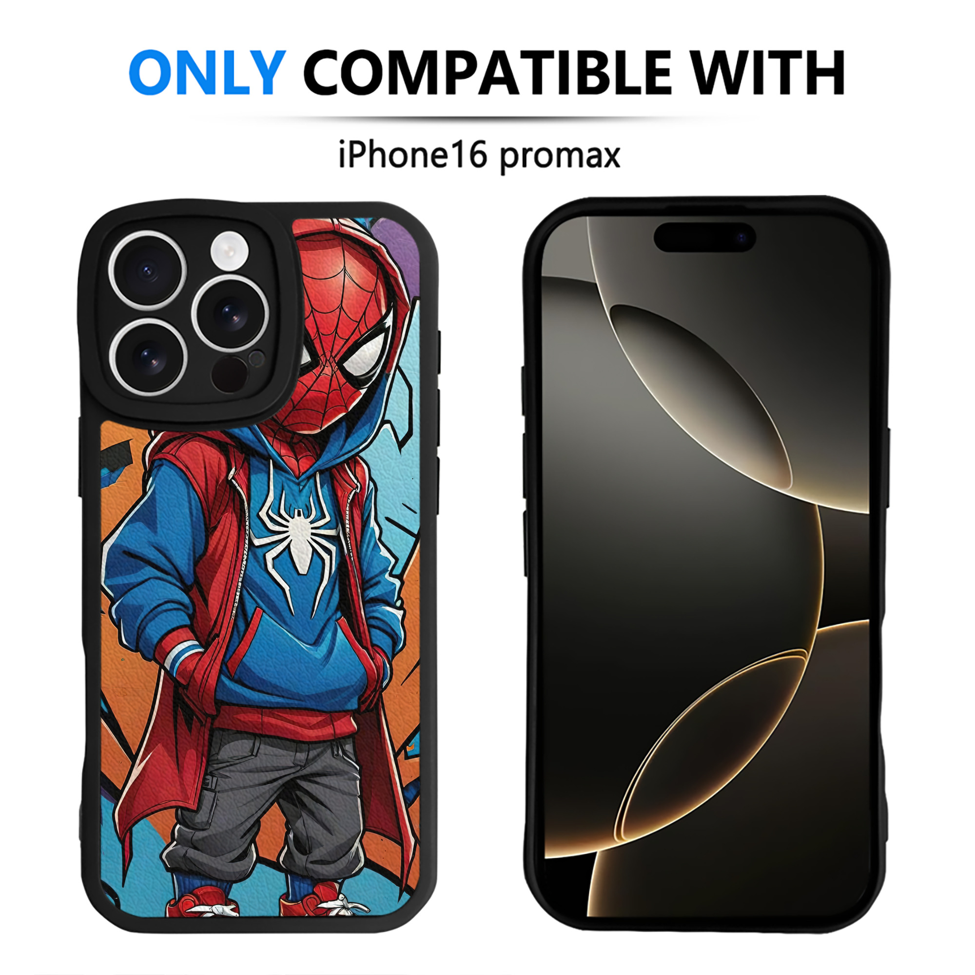 （画像用） Spider Man スパイダーマン 【iPhone 16シリーズ対応】シリコンスマホケース（レザー調） 材質：シリコン